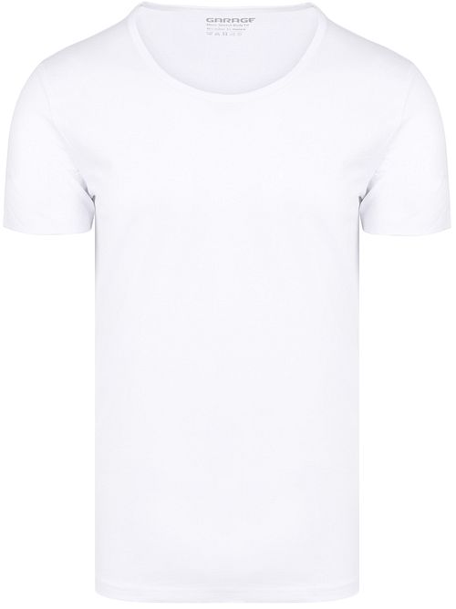 Garage Basic Stretch blanco con cuello redondo profundo Product