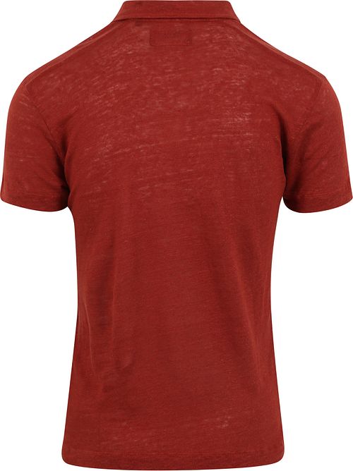 Marc O'Polo Poloshirt Linnen Rood Product / Achterkant