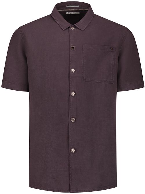 No Excess camicia a maniche corte in misto lino marrone Product