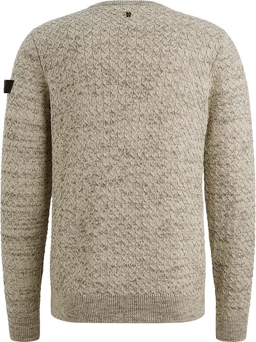 PME Legend Mouliné Structure Sweater Greige Product / Achterkant