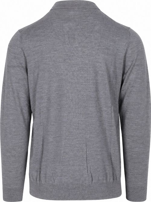 Profuomo Longsleeve Polo Laine Merino Gris