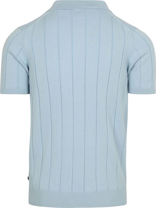 Suitable Respect Polo Drop Needle Lichtblauw Product / Achterkant