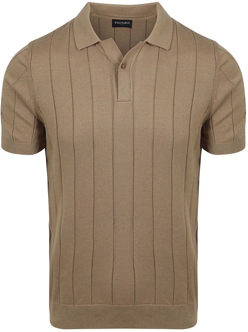Suitable Respect Polo Shirt Drop Needle Taupe Product