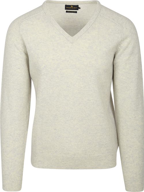Sweter Steppin' Out z dekoltem w serek z jagnięcej wełny w odcieniu greige Product
