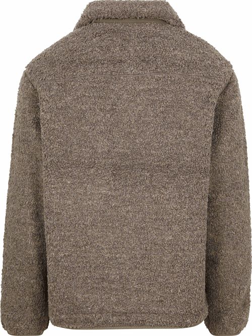 Tommy Hilfiger Cardigan Teddy Fleece Taupe Product / Achterkant