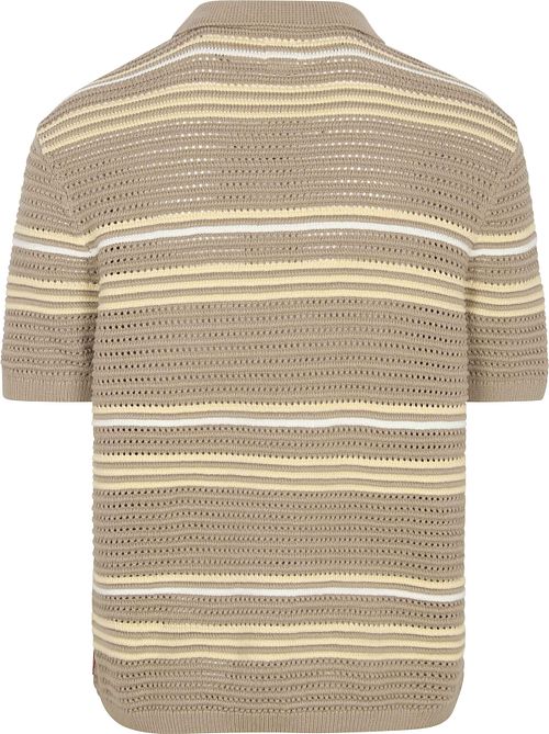 Levi's Polo Strik Stripe Beige Product / Achterkant