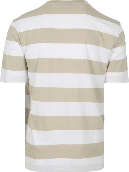 BOSS T-shirt Stripe Beige Product / Achterkant