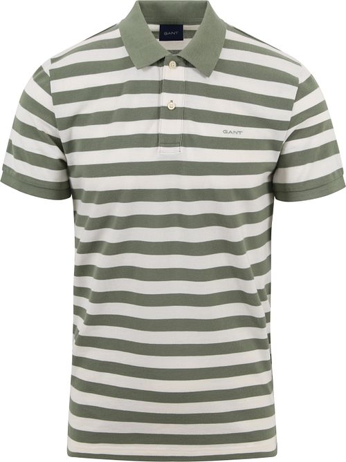 GANT stribet poloshirt i grøn Product