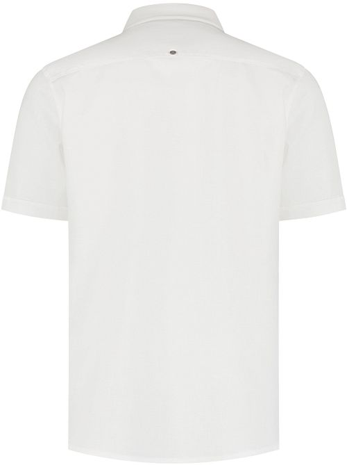 No Excess camicia a maniche corte in misto lino bianca Product / Achterkant