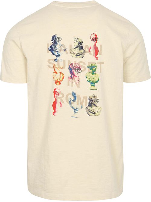 No-Excess T-shirt Slub Placed Prints Kräm Product / Achterkant