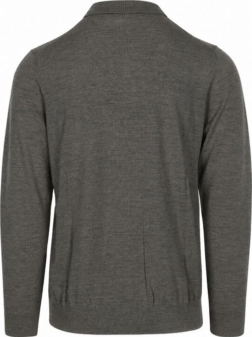Profuomo Longsleeve Poloshirt Merinowolle Grün