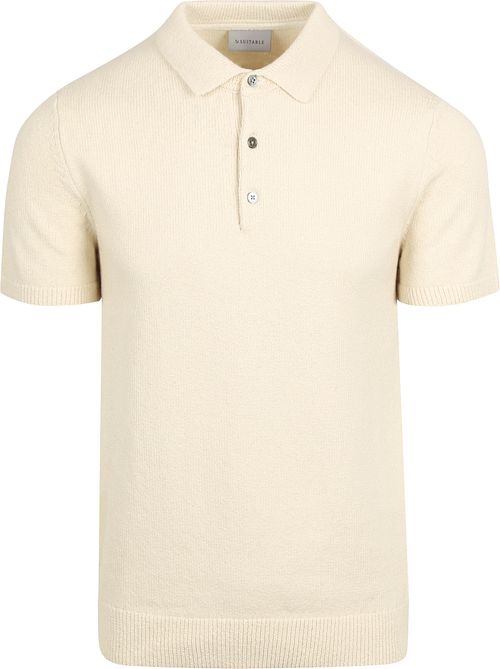 Suitable Heavy Strikket Polo Rå Beige Product
