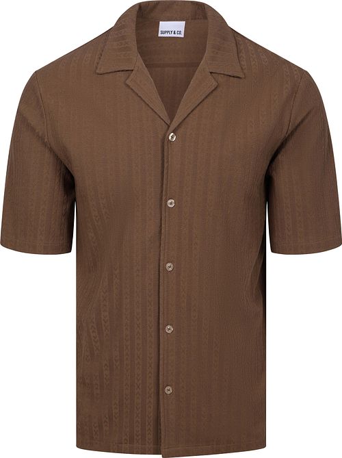 Supply & Co Short Sleeve Overhemd Stretch Bruin Product