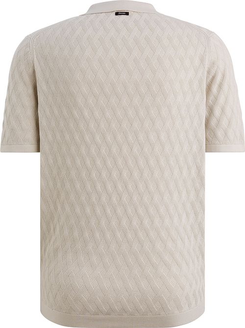 Vanguard Knitted Polo Shirt Half-Zip Ecru Product / Achterkant