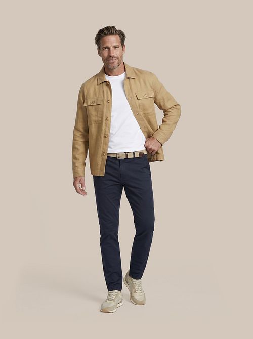 Suitable lniana Overshirt w kolorze beżowym Model / Voorkant