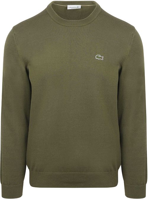 Lacoste-tröja med rund hals, olivgrön Product