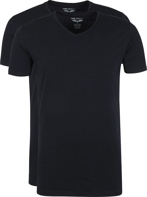 PME Legend Basic T-Shirt 2er Pack V-Ausschnitt Schwarz Product