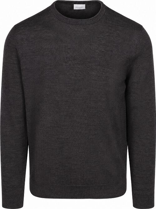 Profuomo Pullover Merino Wool Dark Brown