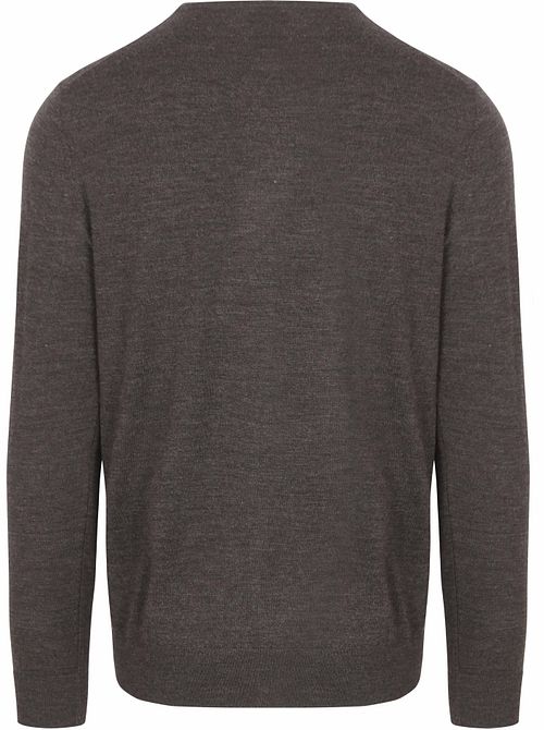 Maglione Profuomo in lana merino marrone scuro Product / Achterkant