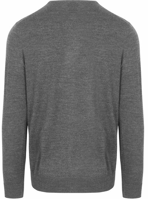 Sweter Profuomo z wełny merynosów w kolorze szarym Product / Achterkant