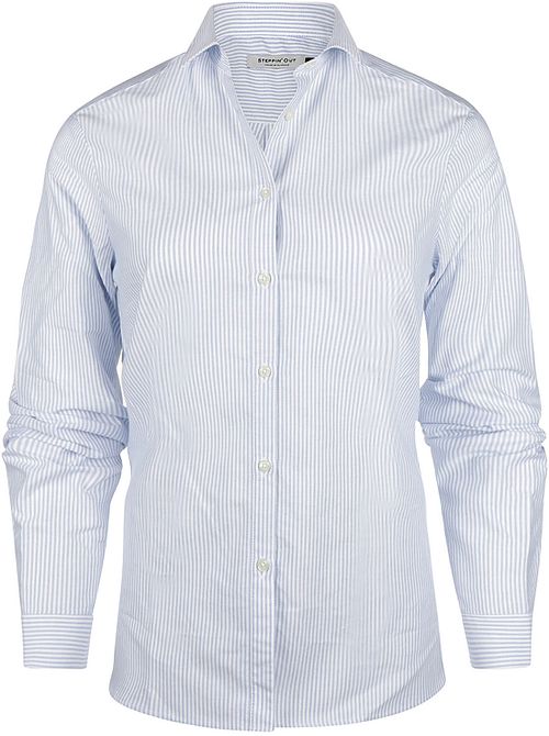 Steppin' Out Bibi Oxford Stripe Women's Blouse Light Blue Product