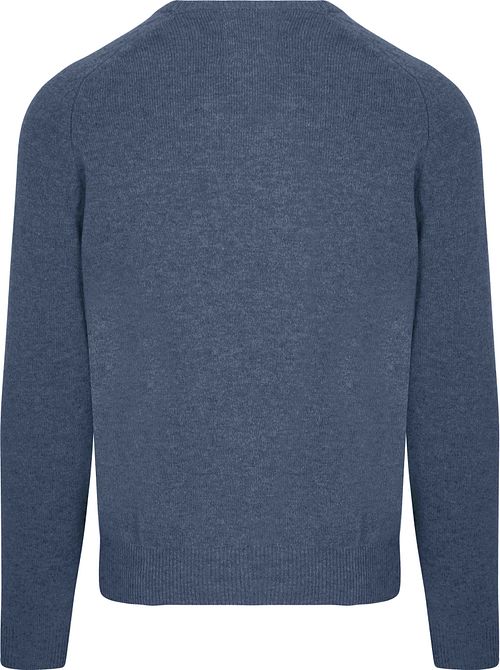 Steppin' Out Pullover V-Neck Lambswool Mid Blue Product / Achterkant