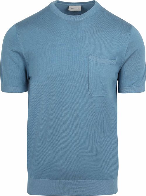 Suitable Knitted T-shirt Pocket Compact Bleu Product