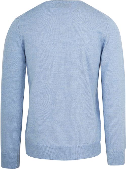 Suitable Pullover V-Neck Wool Light Blue Product / Achterkant