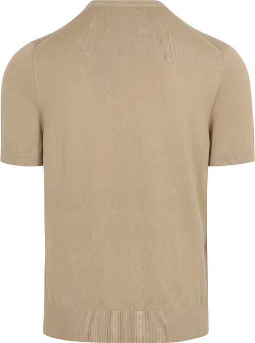 Suitable Stickad T-shirt Ficka Kompakt Taupe Product / Achterkant