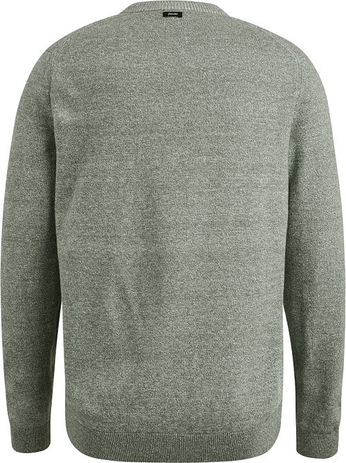 Vanguard Tröja i Linneblandning Melange Grön Product / Achterkant