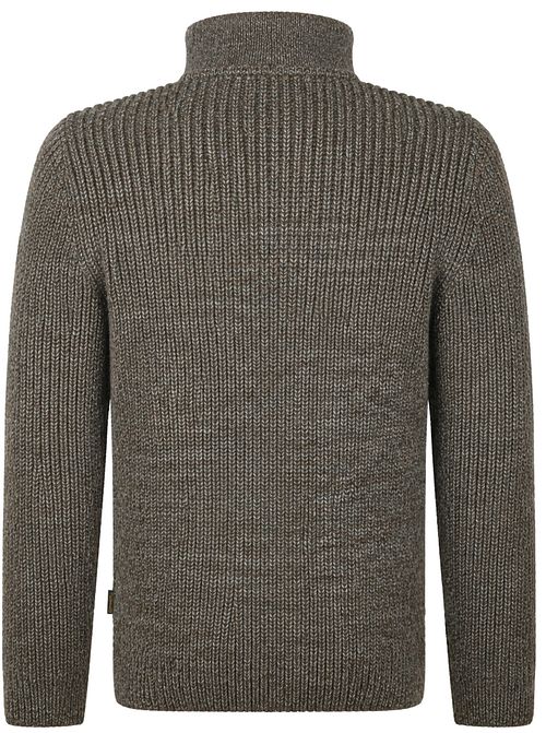 Barbour NewTyne Zip Trui Wol Donkergroen Product / Achterkant