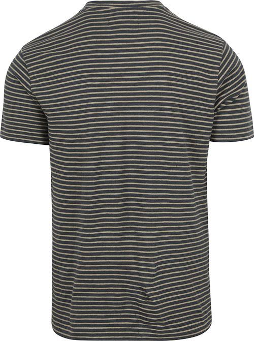 Marc O'Polo T-skjorte i blått og hvitt med linjestriper Product / Achterkant