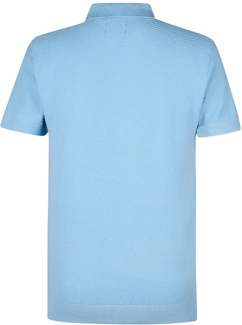 Petrol Knitted Polo Hellblau Product / Achterkant