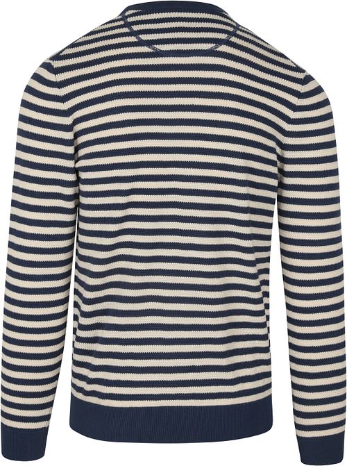 Suitable Tröja Rund Hals Blå Randig Product / Achterkant