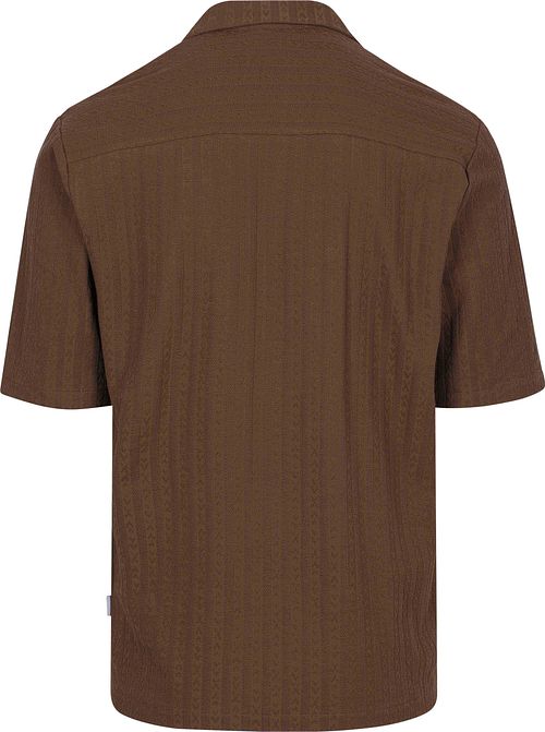 Supply & Co Chemise à Manches Courtes Stretch Marron Product / Achterkant