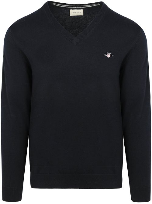 Sweter GANT z dekoltem w serek w kolorze granatowym Product