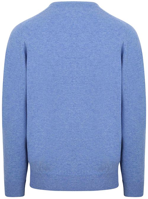 William Lockie Pullover Lamswol V Surf Mid Blue Product / Achterkant
