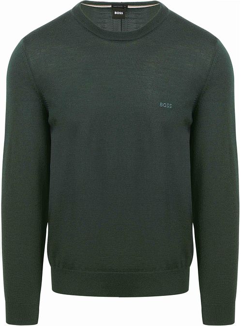 BOSS Pull Botto Laine Vert Foncé Product