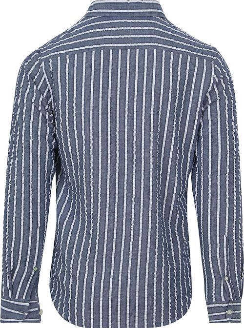 Dstrezzed Chemise Leonard Seersucker Bleu à rayures Product / Achterkant