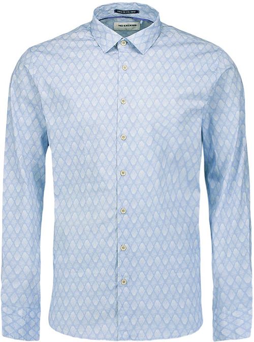 No Excess Chemise Impression Bleu Clair