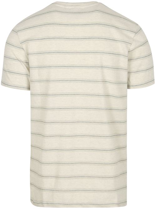 No-Excess T-Shirt cuello redondo jacquard a rayas ecru Product / Achterkant