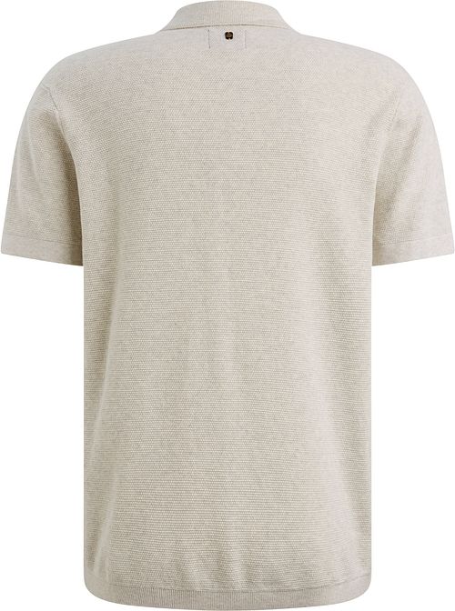 PME Legend Poloskjorte Knitted Structure Ecru Product / Achterkant