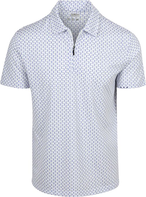 R2 Amsterdam Polo Demi-Zip Imprimé Blanc Product