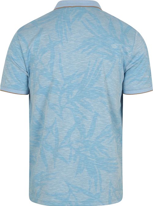 State of Art Poloshirt Faded Leaf Lichtblauw Product / Achterkant