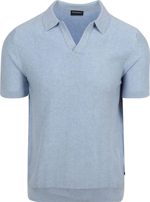 Suitable Knitted Polo Riva Harring Ljusblå Product