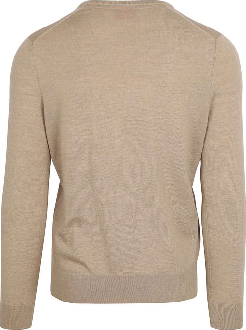 Suitable Merino Pullover V-Ausschnitt Beige Product / Achterkant