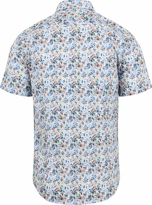 Suitable Short Sleeve Hemd Blumenmuster Blau Product / Achterkant