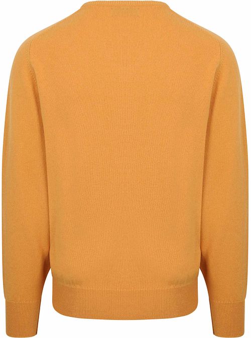 William Lockie Jersey de lana de cordero con cuello en V amarillo Product / Achterkant