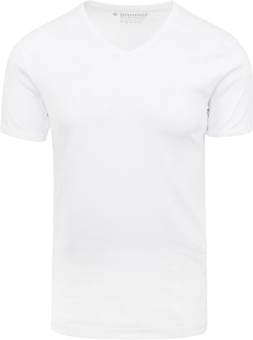 Garage Basic Wit V-Hals Product