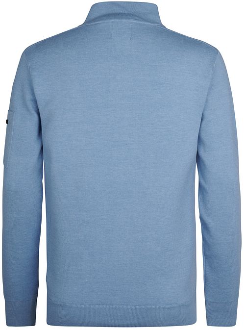Petrol Half-Zip Tröja i Aspen Blue Product / Achterkant